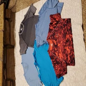 5 men's 2XL XXL Athletic Shirts Lightweight Under Armour  Reebok Russel Old Navy